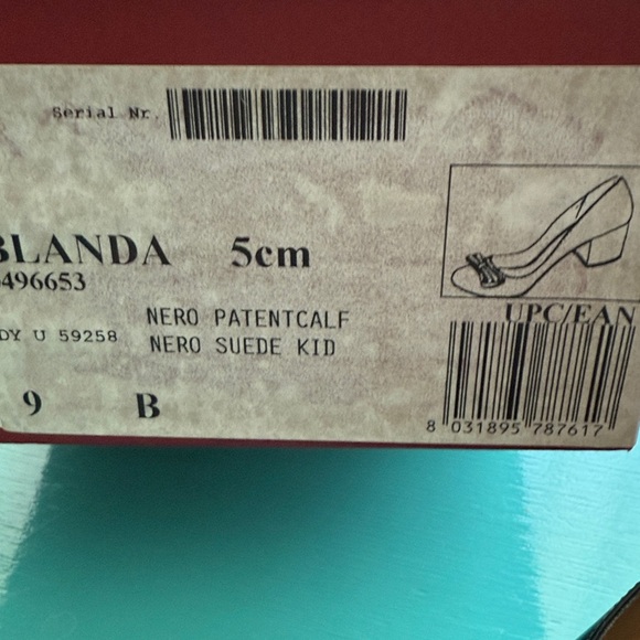 Salvatore Ferragamo Black Heels with Gold Accent - Picture 8 of 8